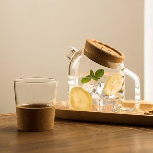 Glass Teapot Water Jug Heat Resistant Coffee High Capacity Juice Storage Jug Japanese Creativity Jarra Cristal Kitchenware DE50S