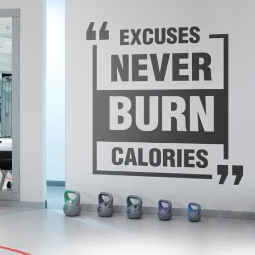 Exercise Vinyl Stickers, Gym Wall Decal, Workout Fitness Art Stickers,Motivational Quote Wall Decoration E151