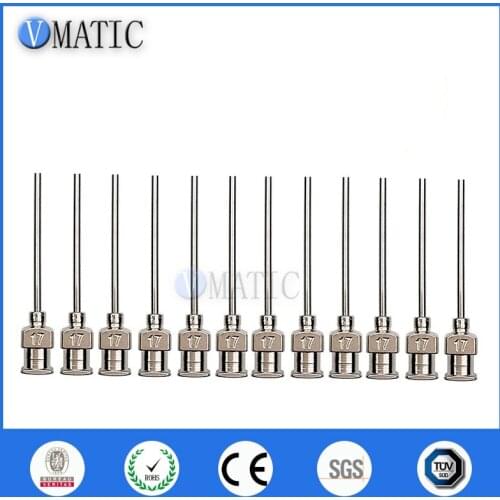 High Quality 12Pcs 1 Inch Tip Length 17G Blunt Stainless Steel Dispensing Needles Syringe Needle Tips Glue Dispenser Needle