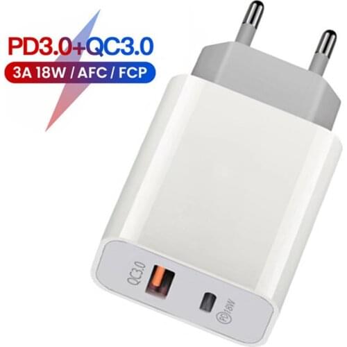 Oppselve 18W PD Charger QC3.0 Type-C Adapter USB Type C Fast Charger For iPhone 12 11 Samsung Galaxy S20 Huawei P40 Xiaomi 10 11