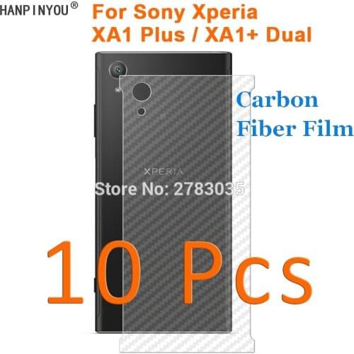10 Pcs/Lot For Sony Xperia XA1 Plus / XA1+ Dual Durable 3D Anti-fingerprint Transparent Carbon Fiber Back Film Screen Protector
