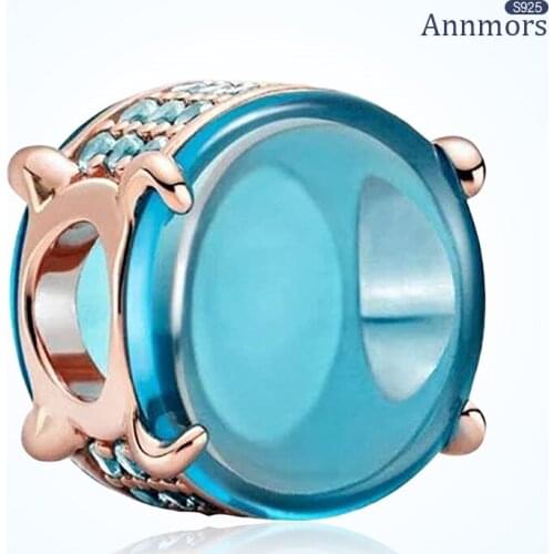 Blue Love Charm 931 Sterling Silver Fits Pandora Charms Bracelets for Woman Girl Beads Gifts for Women Bracelet and Necklace