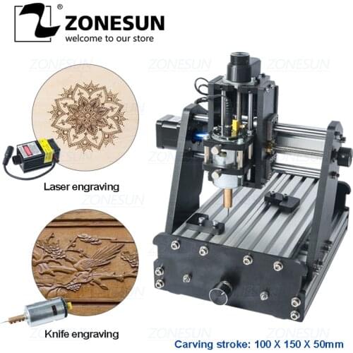 ZONESUN 3axis Mini Diy Cnc Engraving Machine PCB Milling Engraving Machine Wood Carving Machine Cnc Router Cnc Control Leather