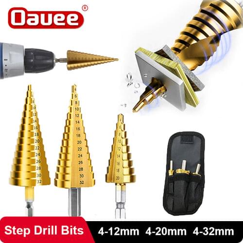 HSS Step Drill Bit Drilling Metal High Speed Steel Wood Hole Cutter Cone Drill 4-12 4-20 mm Countersink Titanium Bit Set Hole
