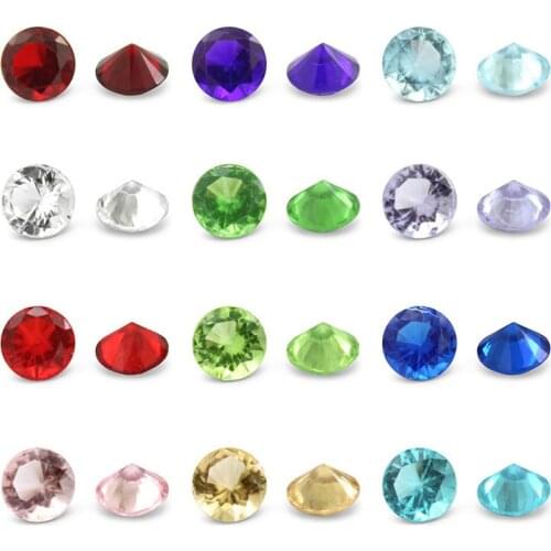 12pcs 5mm Glass Round Birthstone DIY Birthday Stones 12 Months Floating Charms