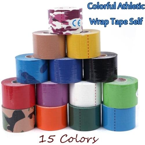 Colorful Sport Elastoplast Athletic Kinesiology Elastic Bandage Self Adhesive Wrap Tape Knee Finger Ankle Palm Shoulder