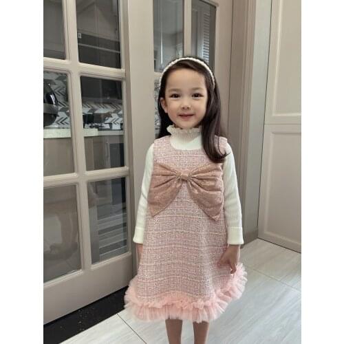 2021 Girls Dress Sleeveless Fashion Big Bow Design Princess Party Girls Dresses Baby Dress
