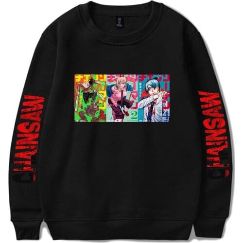2021 Chainsaw man Anime Loose Prints O-Neck Sweatshirts Women/Men Long Sleeve Sweatshirts Casual Streetwear Clothes