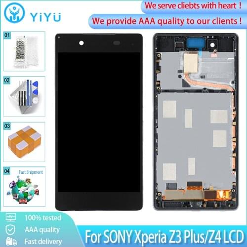 5.2" Original Display Module For SONY Xperia Z3 Plus/Z4 LCD Display Touch Screen Digitizer Assembly With Frame Replacement