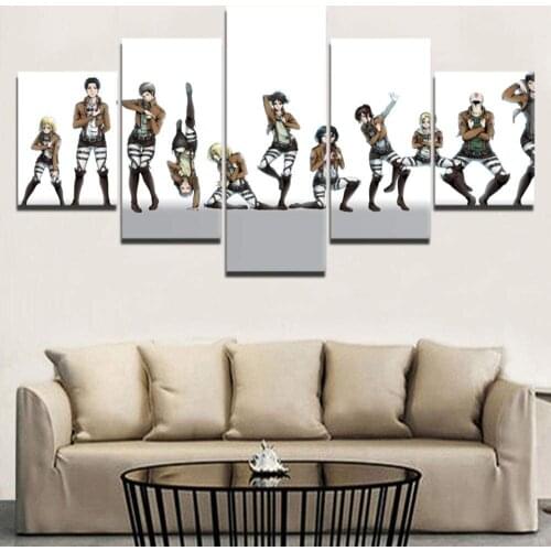 5 Piece Wall Art Canvas Anime Manga Freedom Corps Figure Pictures And Posters Home Modern Bedroom The Wall Decoration Paintings