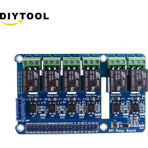6-Channel raspberry pi relay Shield Module extension board for Raspberry Pi A+/B+/2 B/3B