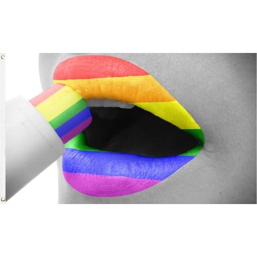 60x90cm/90x150cm LGBT Gay Pride Lipstick Lips Sexy Flag 2x3ft/3x5ft Decorate Banner