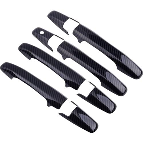 8Pcs Car Door Handle Cover Trim Moulding Carbon Fiber Style Black ABS Fit for Honda Civic Pilot 2009 2010 2011