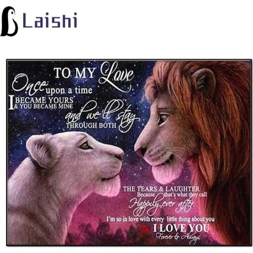 Diamond Painting Cartoons Full Square Round Drill Lion King To My Love Daimond Painting Embroidery Cross Stitch Mosaic Picture