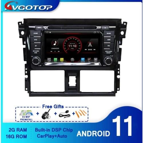 AVGOTOP Android 10 WINCE Bluetooth GPS Car Radio DVD Player For TOYOTA YARIS VISO 2014 2G 16G MP3 MP4 Vehicle Multimedia