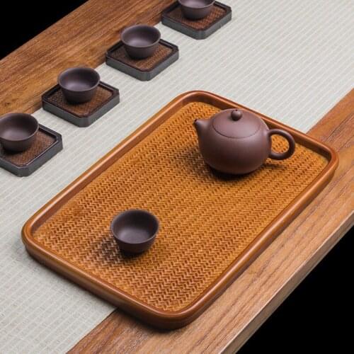 Bamboo Tea Tray Dry Soaking Table Pot Holder Saucer Office Outdoor Kung Fu Tea Set Accessories Big Tea Tray