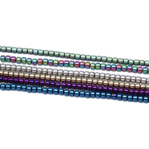 Natural Stone Hematite Beads Cylinder Shape Loose Isolation Beads For Jewelry Making DIY Bracelet Necklace Accessories