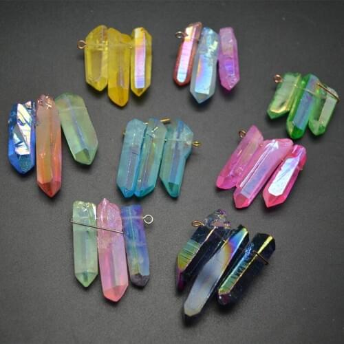 Various Bright Color Crystal Point Beads 3pc Per Set Fashion Jewelry Making Supplies