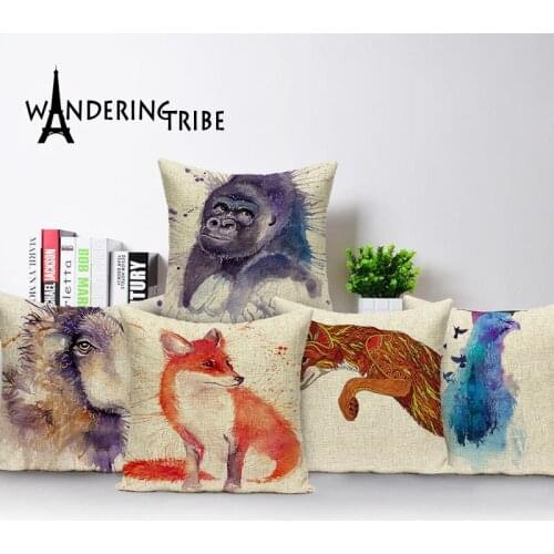 Animal print cushion throw pillows cushions decorative Custom cover cushion fox cushion covers home pillowcase Dropshipping