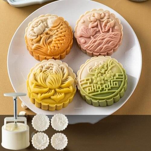 Cookie Cutter Mooncake Mould Moon Cake Mold Set with Auspicious Meaning Bath Bombs DIY Festival Decoration Hand Cutter M68E