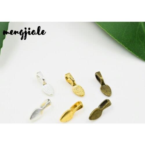 Hot Sell 50pcs Silver Plated DIY Oval Jewelry Scrabble Glue On Earring Bails For Fitting Glass Cabochon Tiles Pendants 15*5mm