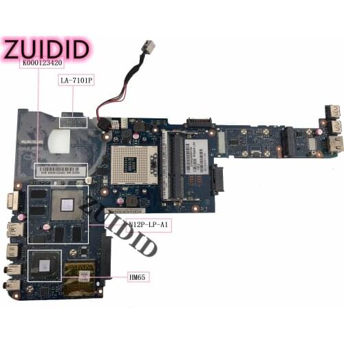 K000123420 LA-7101P For Toshiba satellite P700 P745 P740 Laptop motherboard HM65 DDR3 N12P-LP-A1 Mainboard