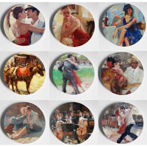 High-Quality Wonderful Decorative Plate E. Melinda Morrison Paniting Wall Plate Europe Home Living Room Hotel Art Plate