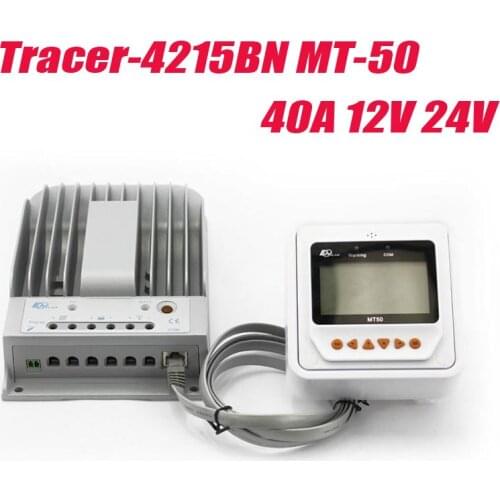 1PC EPSOLAR MPPT Solar Charge Controller 40A 12V 24V Tracer4215BN Programmable MPPT Solar Controller WithMT50 LCD Remote Display