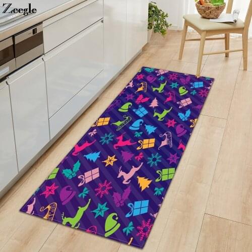 Christmas Carpet Super Soft Living Room Rug Anti-slip Bathroom Doormat Bedroom Kitchen Carpet Hallway Strip Kids Room Carpet