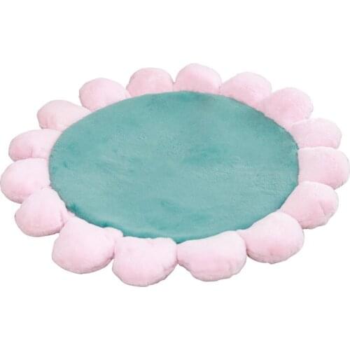 Round Flower Bedroom Carpet Non-Slip Kids Room Crawling Mats Computer Hanging Chair Mat Baby Room Play Mats Yoga Cushion