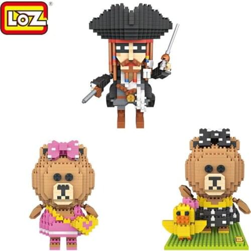 LOZ Blocks Building Bricks Bear Anime Brinquedos Model Captain The Black Pearl Auction Figures Pirate Educational Kids Toys 9762