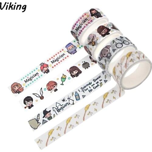 G1448 15mmX5m Cartoon Magical School Washi Masking Tape Decorative Adhesive Tape Sticker Scrapbooking Diary Planner Stationery
