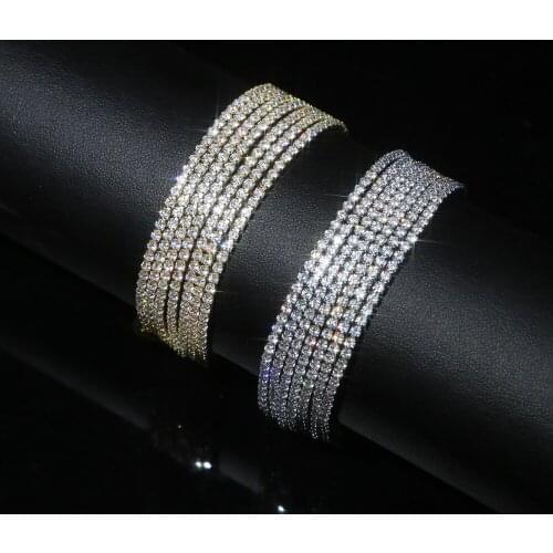 Top quality fashion multi cz tennis chain bracelet with gold silver plated New design party bracelet jewelry for women Wholesale