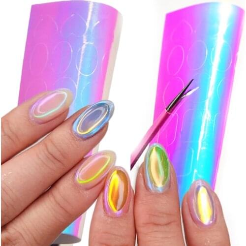 1pc Ice Patch Nail Sticker Japanese Aurora Ice Sticker Decals Self Adhesive Korean Trendy Nails Design Manicure Decoration