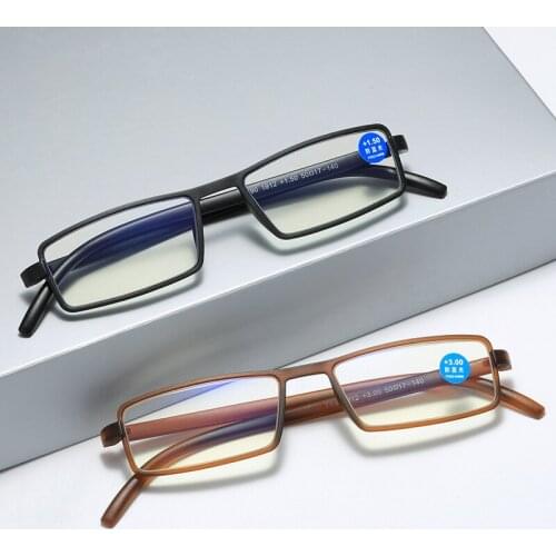 Classic Square TR90 Frame Reading Glasses Men Presbyopia Diopter Computer Hyperopia Eyeglasses+1.0+1.5+2.0+2.5+3.0+3.5+4.0