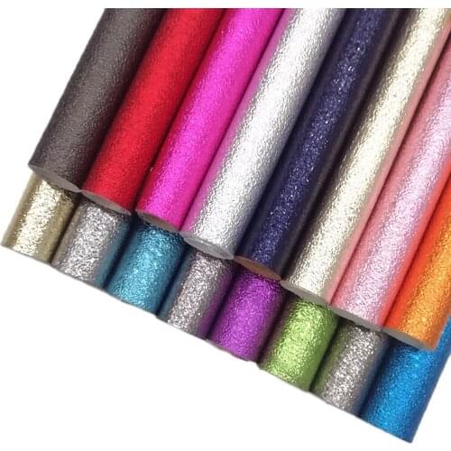 Solid Color Plain Design PU Textured Metallic Faux Leather Fabric Sheet for Making Shoe Upper/Cover/Bag/Handbag/Craft