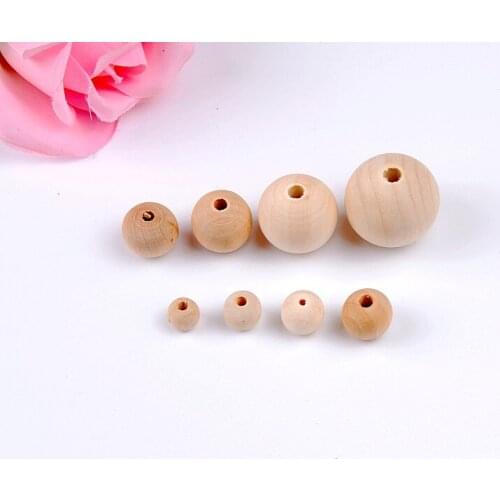 Wholesale Nature Color Wooden Beads Round Wood Spacer Beads 8/10/12/14/16/18/20/25/30/40mm For Fashion Jewelry D2835