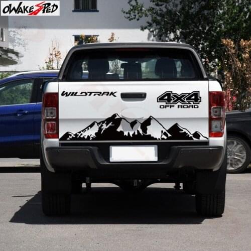 Pickup Truck Decor Sticker Mountains 4X4 Off Road Graphics Car Tail Gate Vinyl Decal For Ford Range Auto Accessories