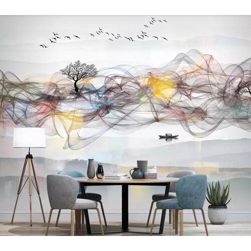Custom mural 3D wallpaper abstract Chinese ink smoke bedroom living room background wall
