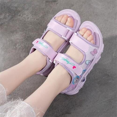 Girls sandals vogue of new fund of 2021 children shoes childrens cartoon young girl cuhk student summer beach shoes