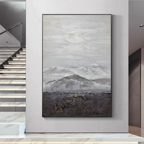 Nordic Mountains Rivers Geometric Figure Wall Art Canvas Painting Gold Art Poster Wall Picture for Living Room No Frame