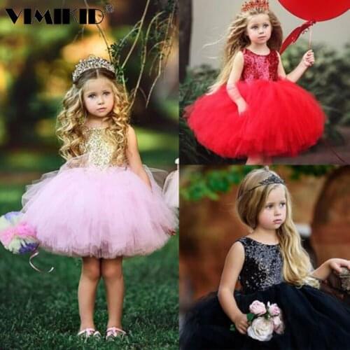 VIMIKID 2018 Princess Girls Sequin Dresses Summer Baby girl Dress Kids Children Party dresses for girls Vestidos