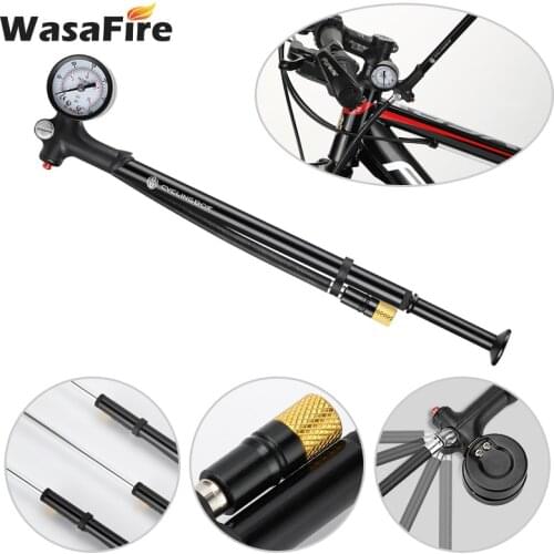 High-pressure Bicycle Fork Pump Portable Mini Bicycle Pump MTB Cycling Bike Hose Air Pump Inflator for Fork / Rear Suspension