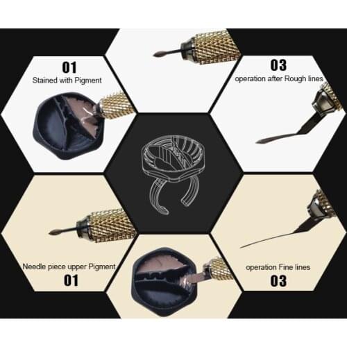 Wegwerp Semi-Permanente Make-up Zes Hoeken Ring Cup Tattoo Accessoires Inkt Cup Pigment Houder 360 Rotatie Microblading Supply