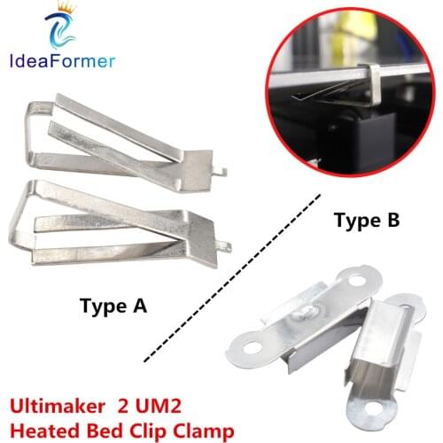 4/8Pcs Stainless Steel Glass Heated Bed Clip Clamps 3D Printer Parts Heatbed clip For Ultimaker Printer Build Platform Retainer