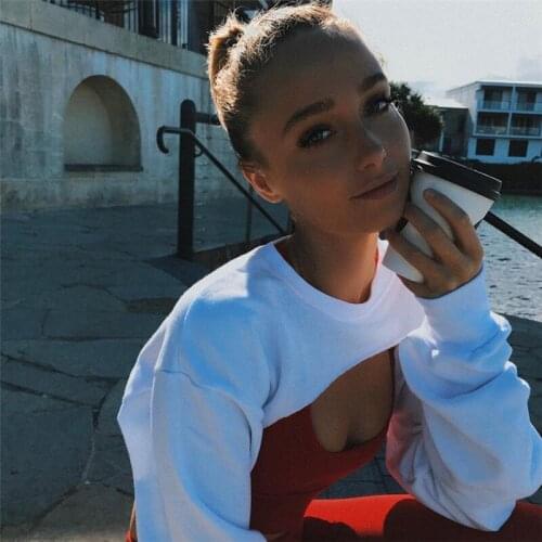 2018 Autumn Women Sexy Short Irregular Crop Top Harajuku Hip Hop Long Sleeve Casual O Neck Pullover Mujer Sweatshirts Ropa Cloth