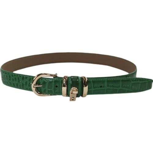 Creative Buckle Real Leather Waist Belt Crocodile Grain Pattern Green Coffee Cowhide Belt Women Jean Pant Cinture Belt Women New
