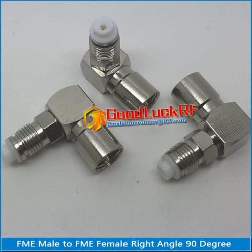 1X Pcs High-quality FME Male To FME Female Jack 90 Degree Right Angle Nickel Plated Brass RF Connector Adapter