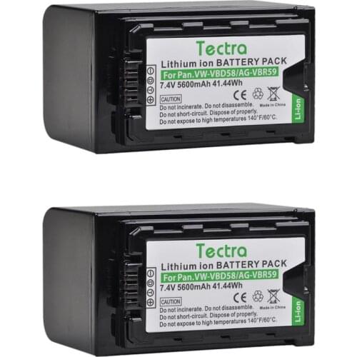 2PCS 5600mAh VW-VBD58 AG-VBR59 Battery for Panasonic AJ-HPX260MC,HPX265MC,PX270,PX298,AG-FC100, VW-VBD29 VBD78 VBD55 Battery