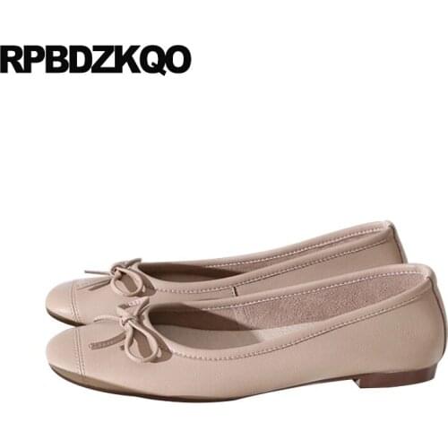 2019 slip on bow round toe soft ballet flats women ballerina china chinese brand shallow shoes designer ladies genuine leather